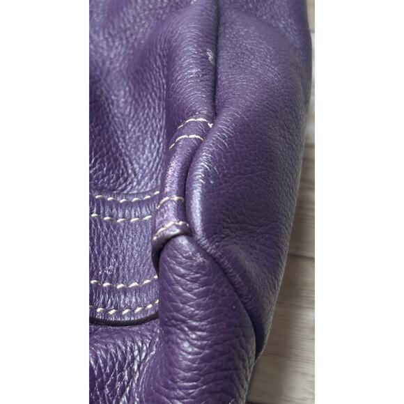 Tignanello Purple Leather Purse Handbag Shoulder Bag - Picture 11 of 16